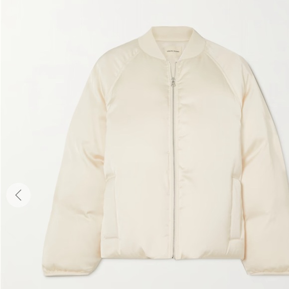 Loulou Studio Cream Puffer Jacket with Quilted Padding